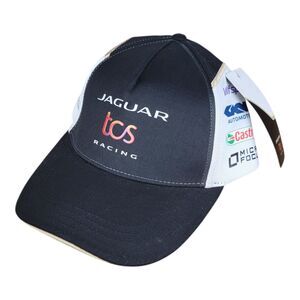 Jaguar TCS Racing Hat Formula E Black Adjustable Strapback Sponsors Logo NWT